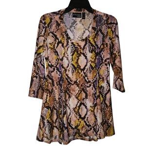 Attitudes by Renee Snake Print Tunic Top XSP